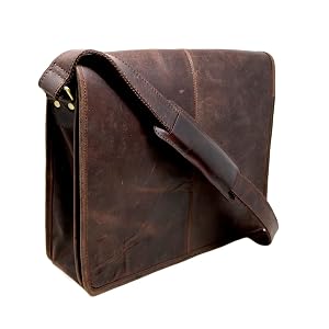 16 buffalo leather messenger bag laptop case office briefcase gift for men computer distressed shoulder bag