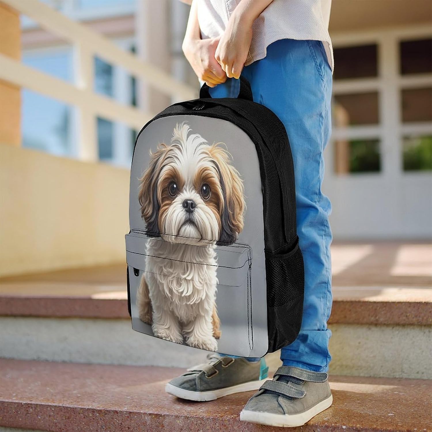Shih Tzu Dog Backpack Daypack Travel Backpack | Lightweight Casual Laptop Backpack for Women Men Aesthetic Travel Bag for Weekender Business Hiking Outdoor