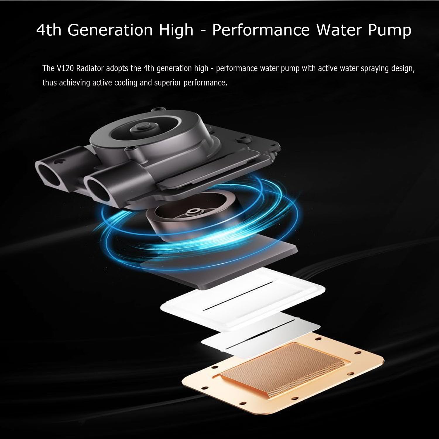 Generic 120mm AIO CPU Liquid Cooler Water Cooling for Intel & AMD, Hydraulic Bearing Silence ARGB PWM Sync, TDP 230W, Infinite Mirror Pump, 120mm Radiator Water Cooler for LGA 1700/1200/115X/AM5/AM4