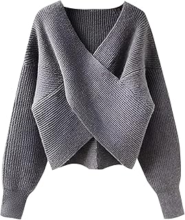 [Firmiarii] ゆったりVネッククロスニットセットアプ ニット トップス レディース リブニット 長袖 秋冬 セーター インナー レディース トップス 高伸縮 ニットソー カットソー 着痩せ エレガント カジュアル