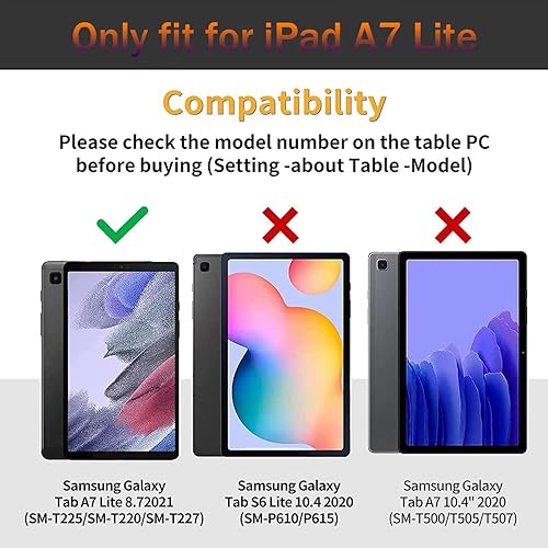 Miniatura 7 de Samsung Galaxy Tab A7 Lite 2021 - Funda delgada con soporte ajustable con función de encendido y apagado automático para Samsung Tab A7 Lite de 8.7