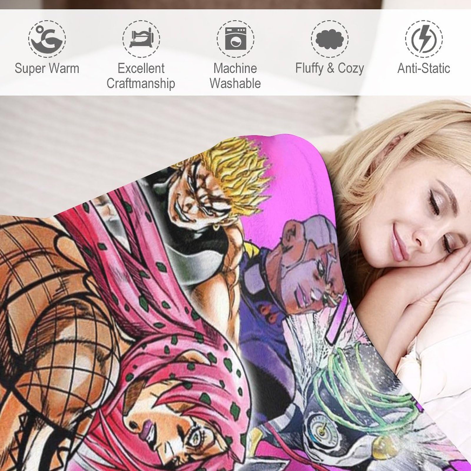 Amazon｜JOJO ジョジョの奇妙な冒険ストーンオーシャンブランケット 