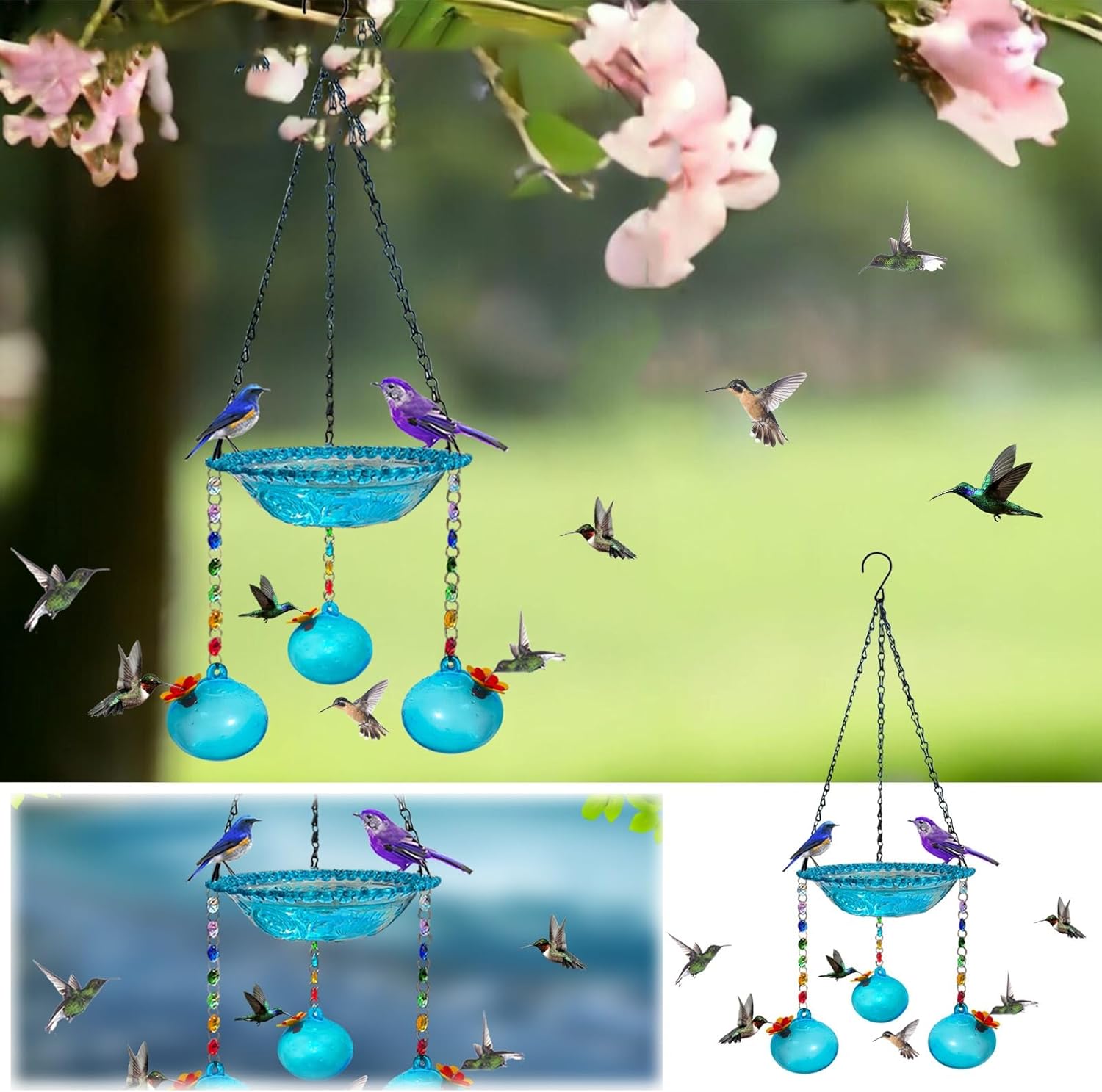 Bird Baths for Outdoors Plastic Bird Bath Bowl Hummingbird Bird Bath Bowl for Outdoor Garden Yard Patio Lawn