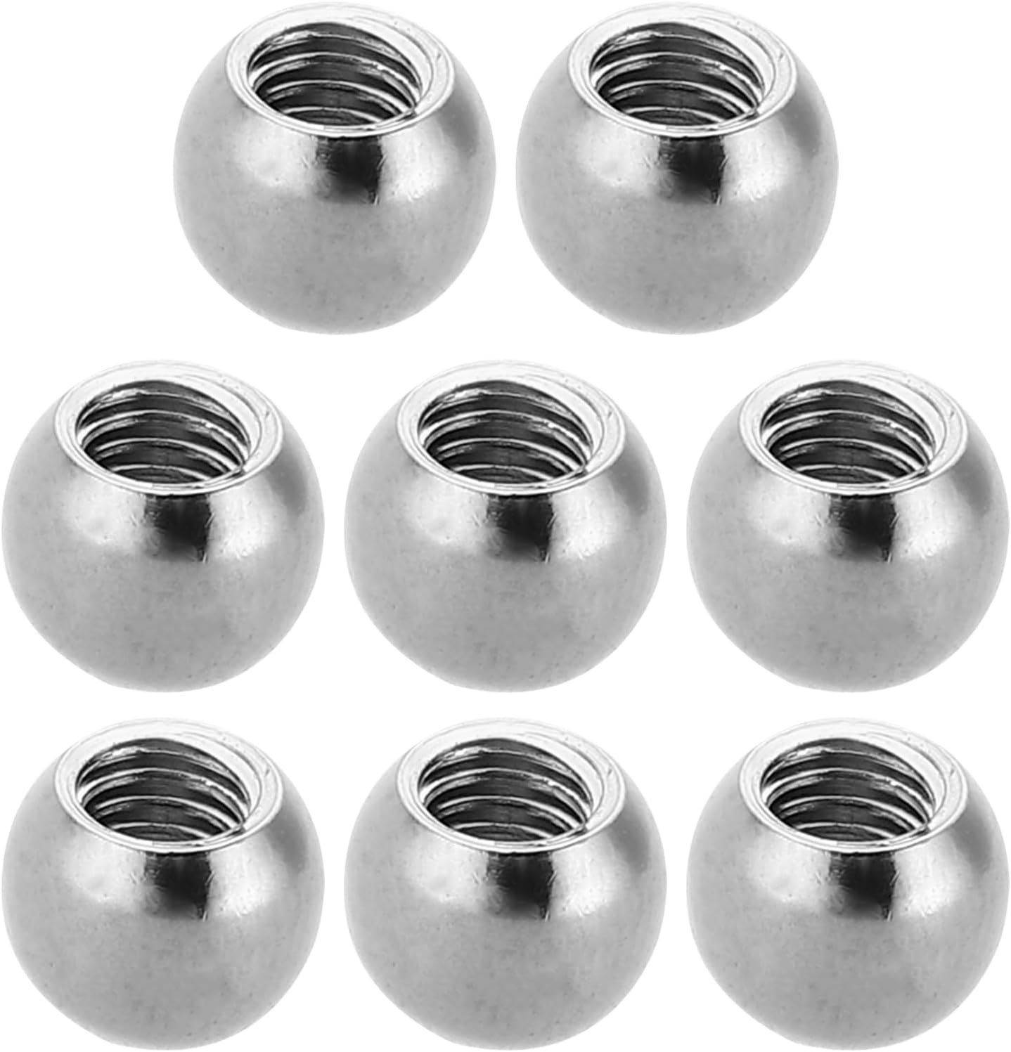 PATIKIL M4x7mm Ball Nuts Knob, 8 Pcs Female Thread 304 Stainless Steel Round Blind Hole Screw Cap Cover for Lighting Machinery DIY Decoration, Silver
