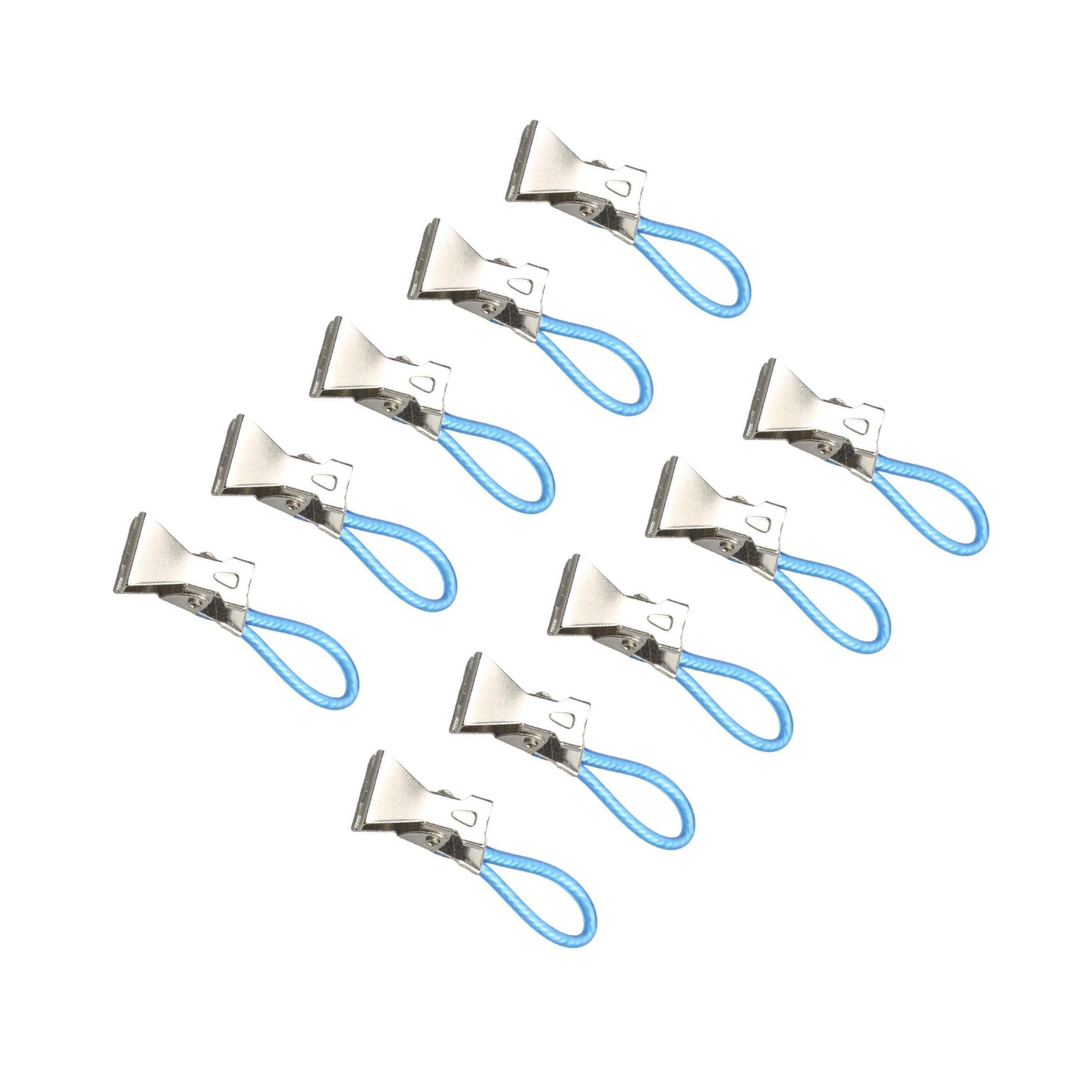 Qlecxzi Blue Space Saving Durable Hanging Clothes Pegs Storing Kitchen Towels Clips And Organizing Laundry Needs Rust Proof Hanging Tea Towels Clip Clothes Pegs, 5X1.56cm