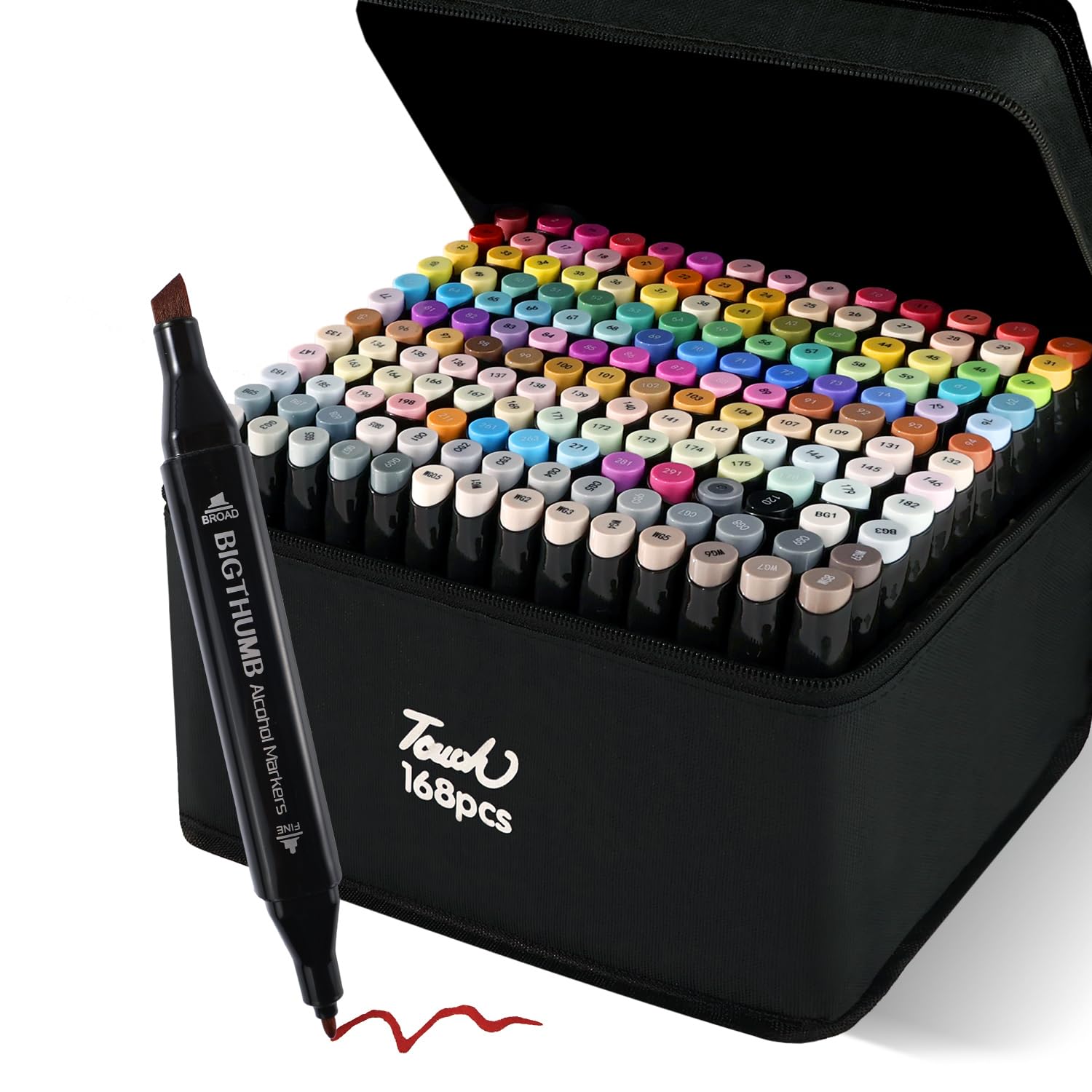 Alcohol Markers, 168 Color Double Tipped Alcohol Markers, Chisel