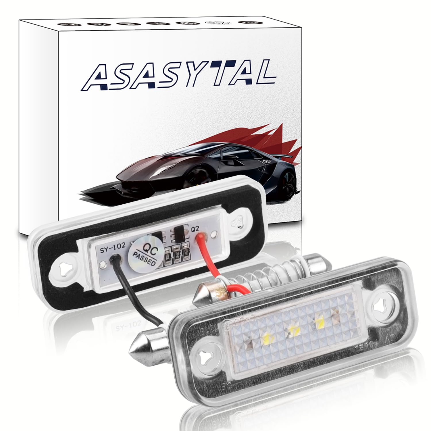 LED Kennzeichenbeleuchtung, Fehlerfrei Canbus Nummernschildbeleuchtung, SMDs 6000K Bright Weiß Lampen Kompatibel mit Mercedes-Benz C E CLS SLK CLASS W203 C219 W211 R171 usw., 2 Stücke