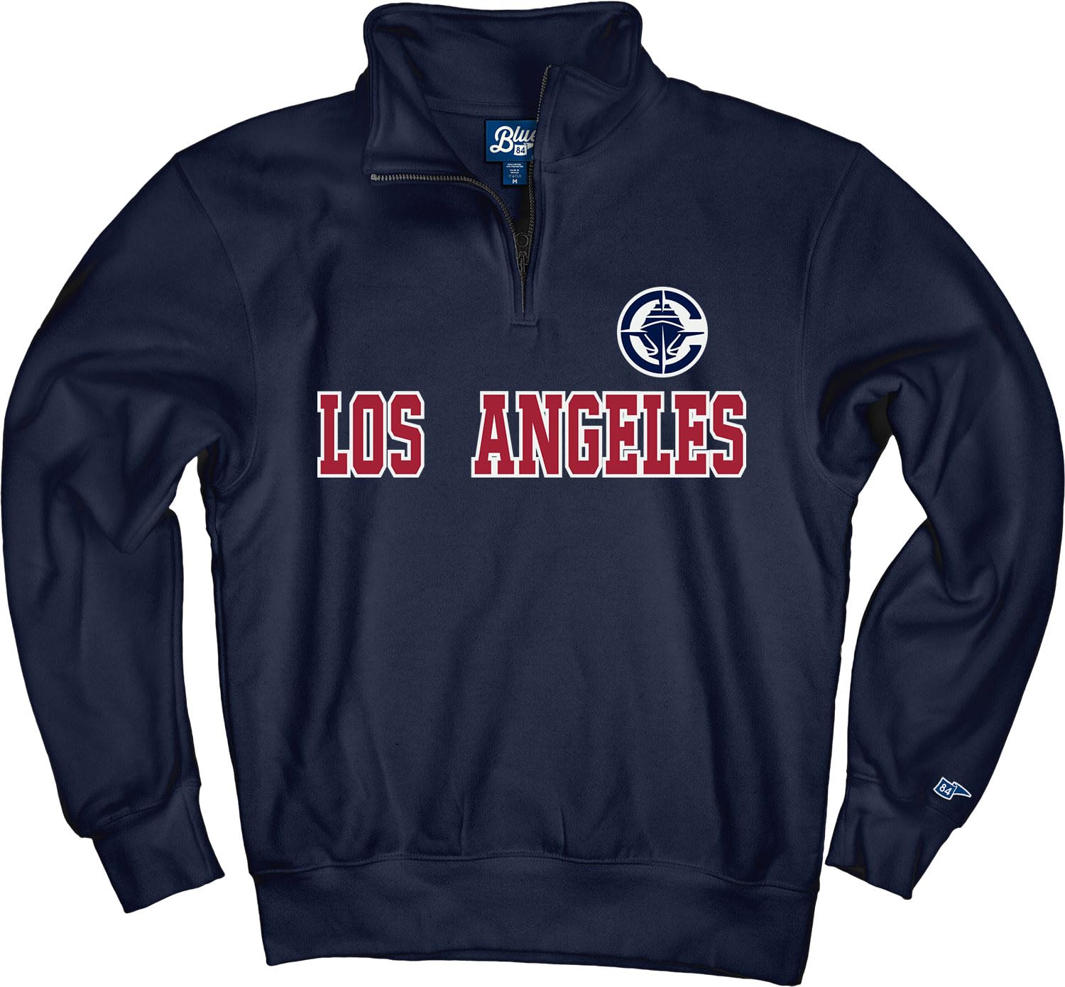 Blue 84 NBA unisex-adult Nba Officially Licensed Quarter Zip Sweatshirt Swish