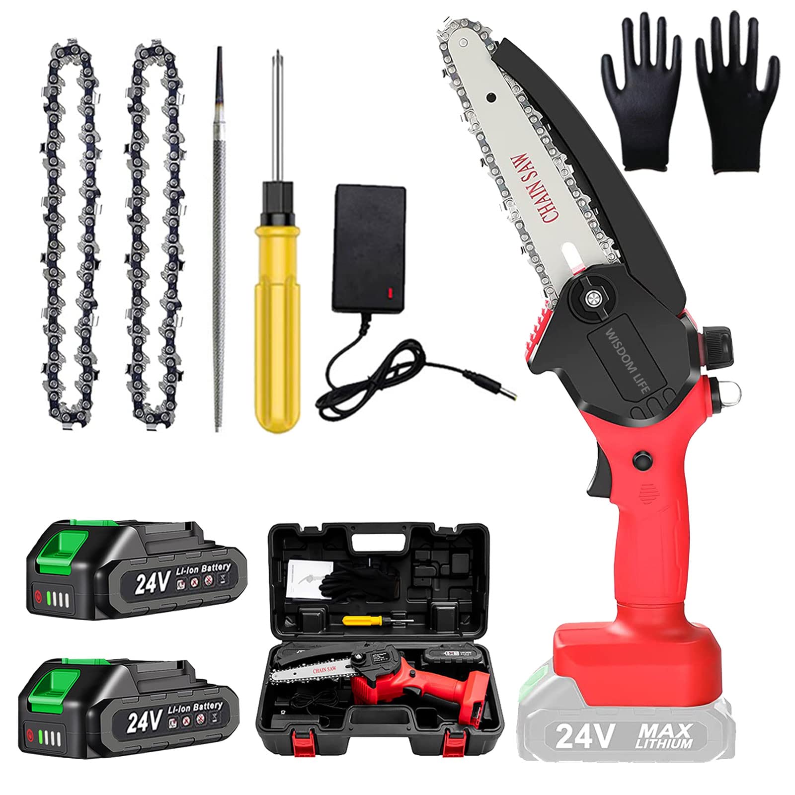 Buy Mini Chainsaw Cordless Handheld 6Inch Electric Chain Saw with a