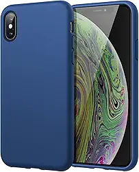 JETech Capa de Silicone para iPhone X/Xs 5,8 Polegadas, Case Protetora para Corpo Inteiro com Toque Suave e Sedoso, Capinha à Prova de Choque com Forro de Microfibra (Cobalto Azul)