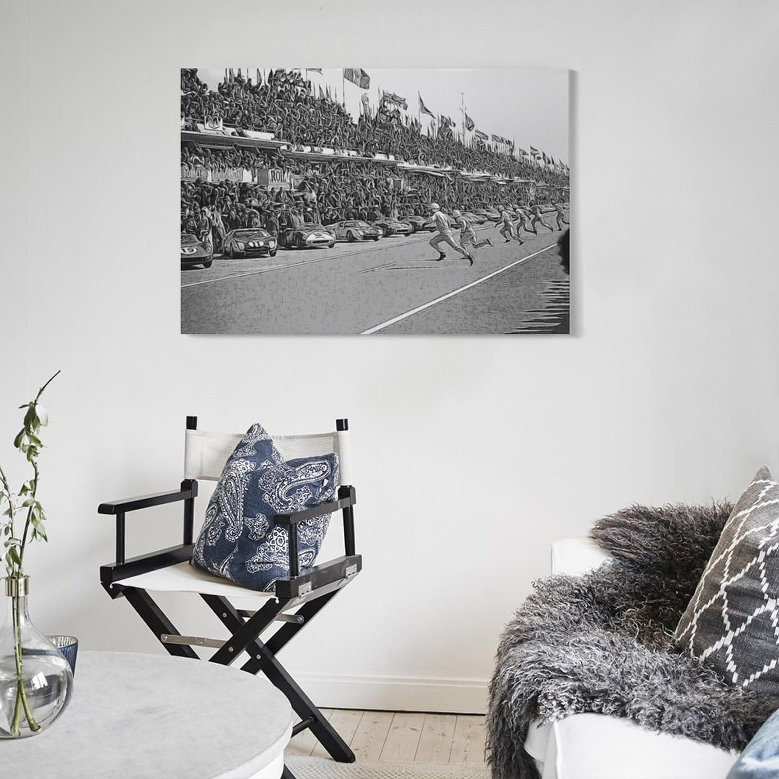 Posters Le Mans Endurance Race Poster Vintage Black And White Wall