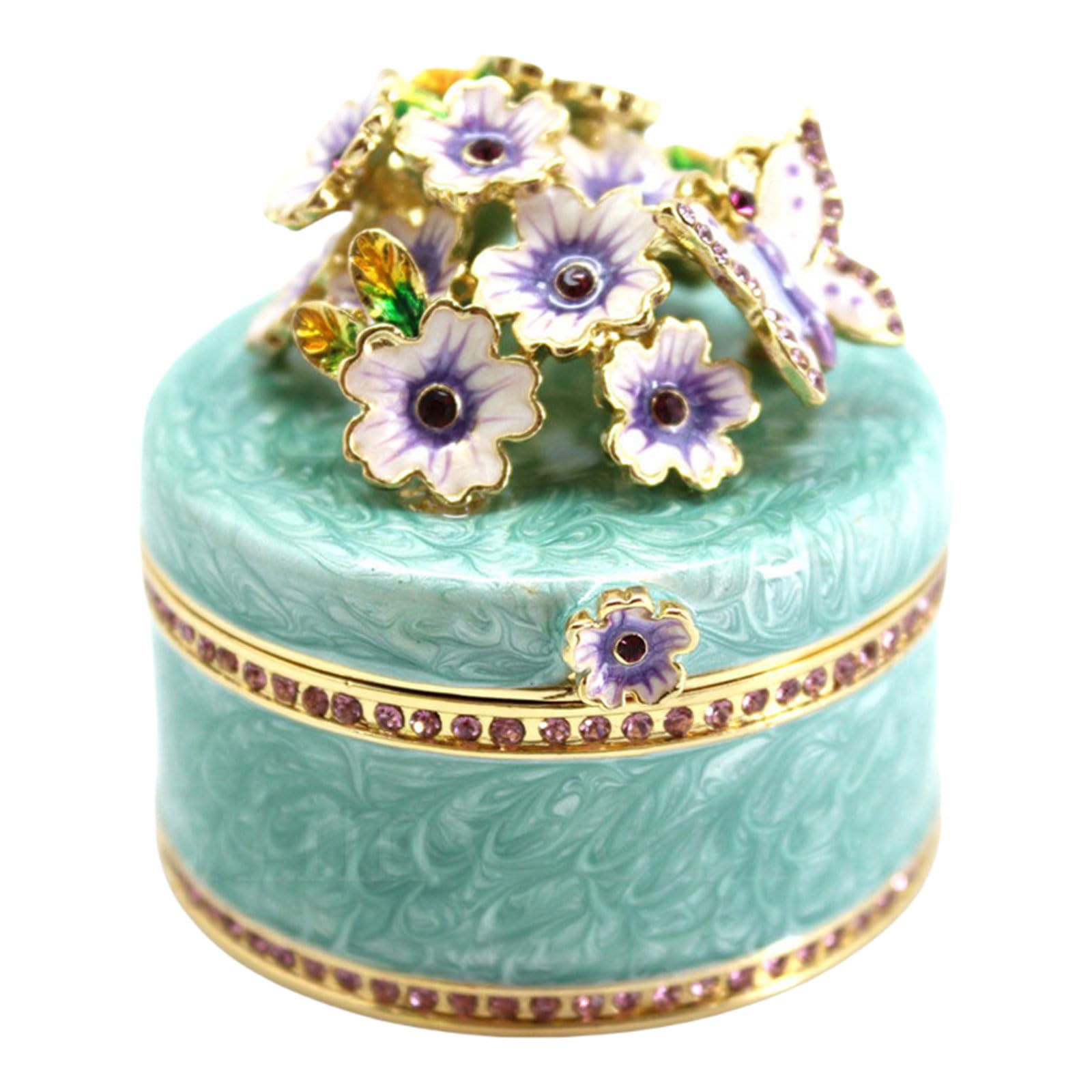 Linvimia Jewelry Holder Butterfly and Flower Jewellery Storage Container Portable Earrings Necklaces Display Box Waterproof Jewelry Container