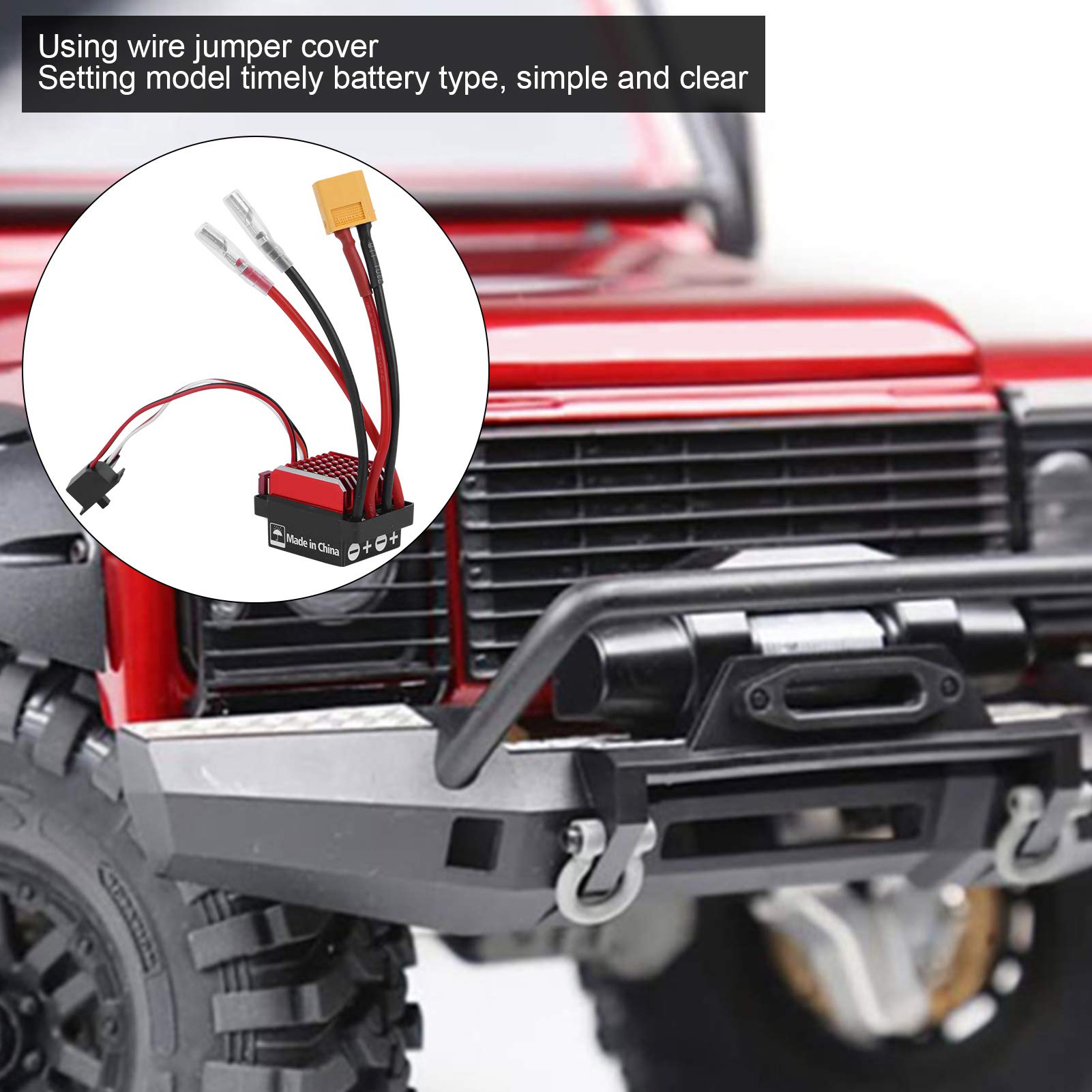 Regolatore elettronico di velocità 360A, RC Crawler Car Bidirezionale ESC Spazzolato Motore Pezzi di Ricambio Attrezzatura di Controllo remoto per 1/10 RV Overland Car Short Truck (Spina XT60)