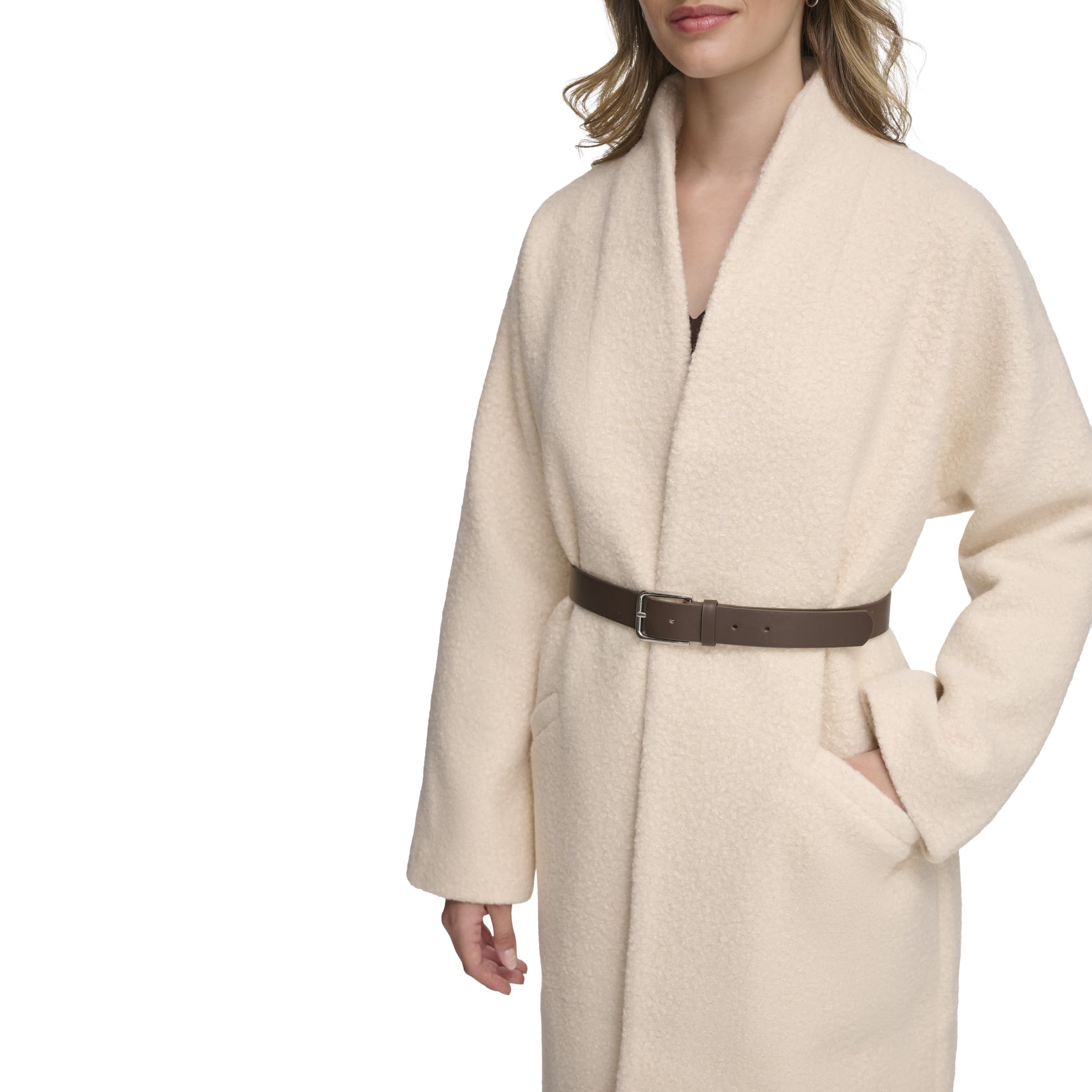 Calvin Klein Damen Langer Mantel mit Gürtel