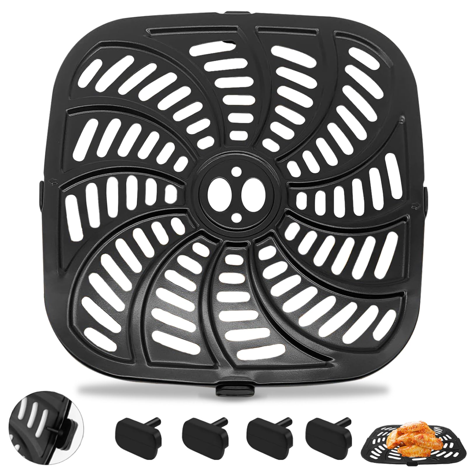 Ersatz-Zubehör Für Gourmia 5QT Luftfritteuse – Grillplatte, Tablett, Antihaftbeschichtet, 22,6 X 21,6 Cm