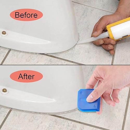 Miniatura 5 de Outus Juego de herramientas de calafateo de 2 piezas, herramienta de lechada de sellador de silicona para cocina, baño, sellado de piso (azul)