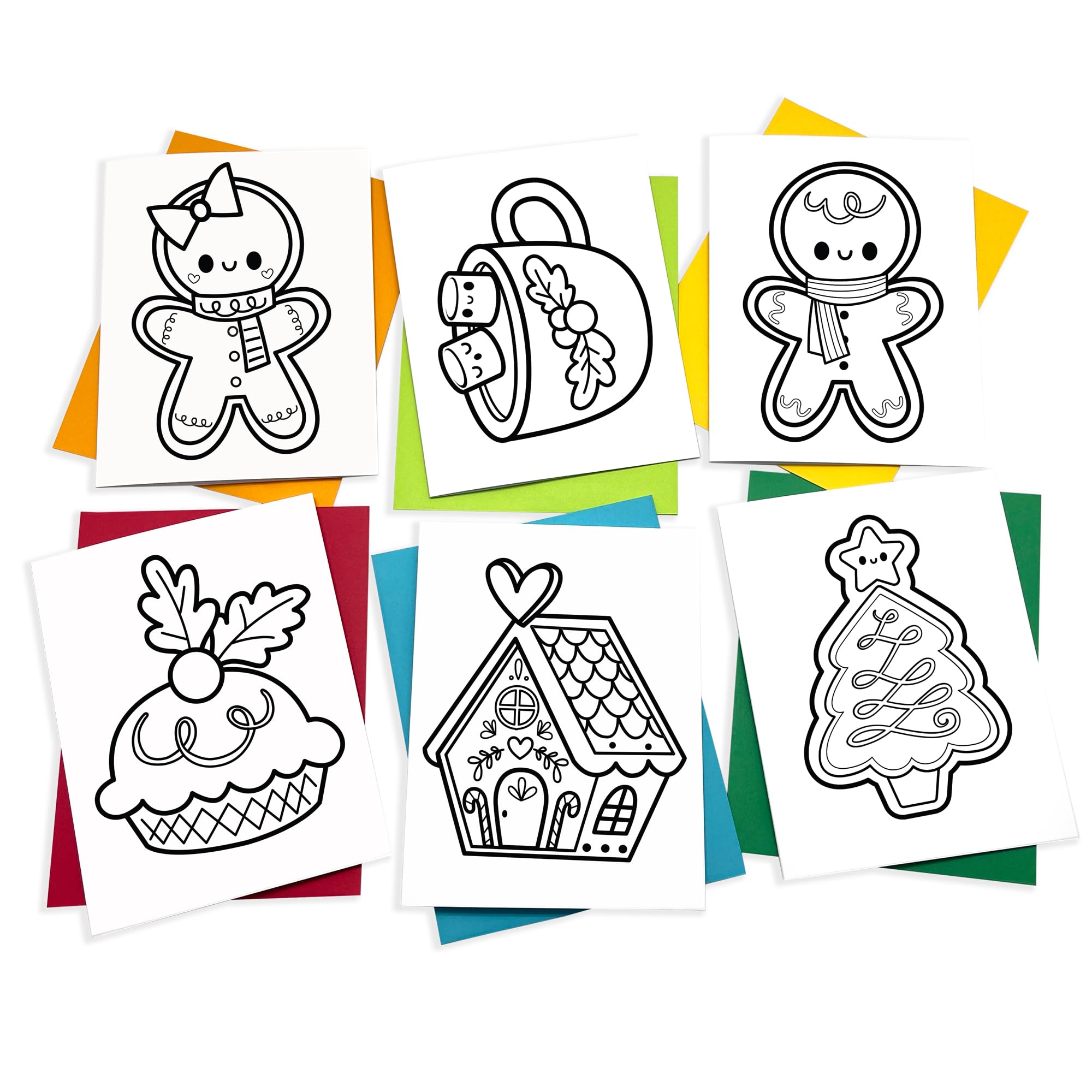 Coloring Cards: Stationery Set of 6 cards for Kids to Color and Practice Letter Writing - All Occasion Greeting Cards - Recycled and Made in USA (