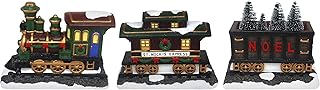 Top Treasures Christmas Village Tabletop Train Set Winter Snow Village Perfect Addition to Your Christmas Indoor Home Decorations Great Centerpiece for Your Collection (Set of 3)
