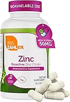 Vista 1 de Zahler Zinc 50 mg, apoya la protección inmune y antioxidante, certificado Kosher, 90 cápsulas