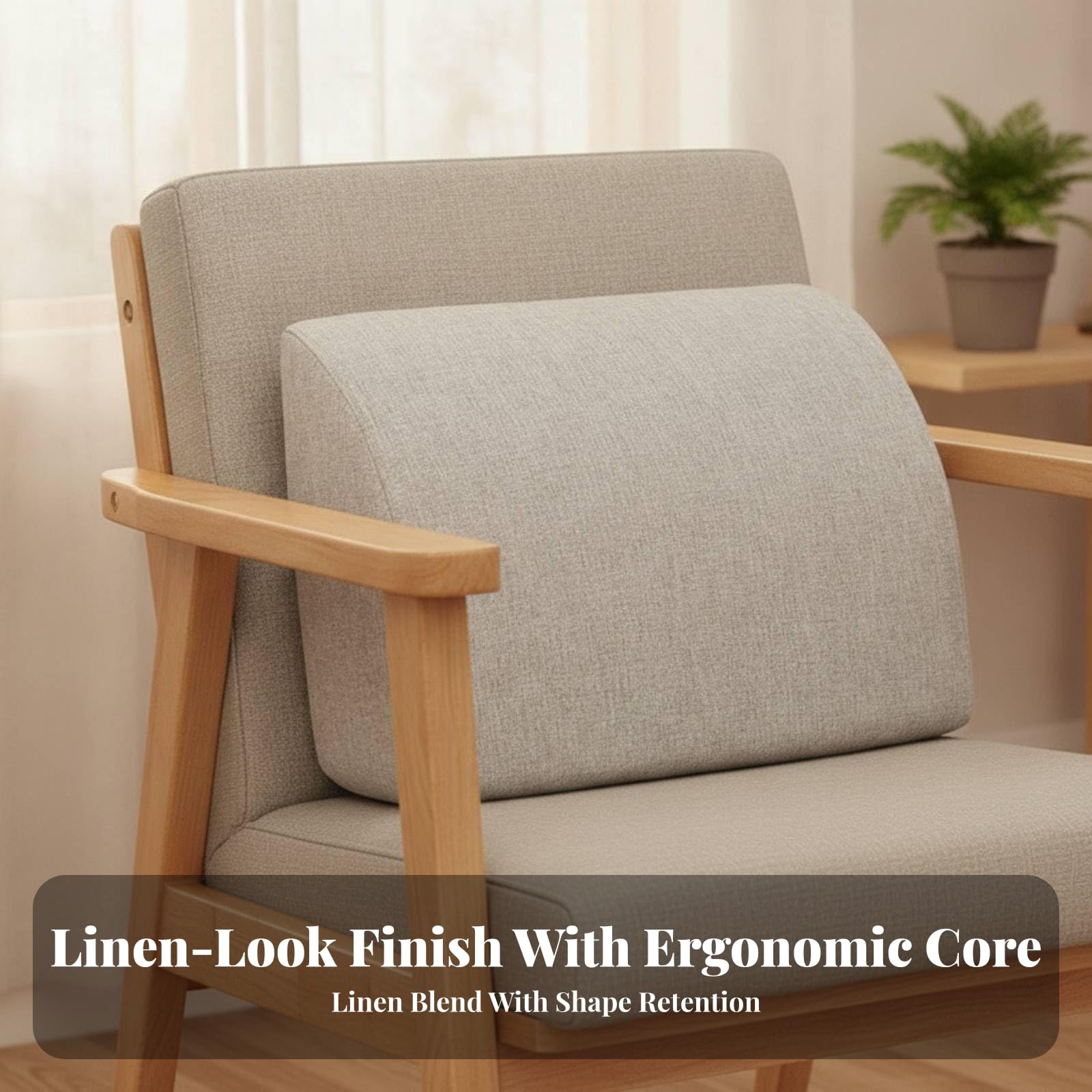 Supporto per Schienale Resistente, Linen Coffee, Hard 50CM