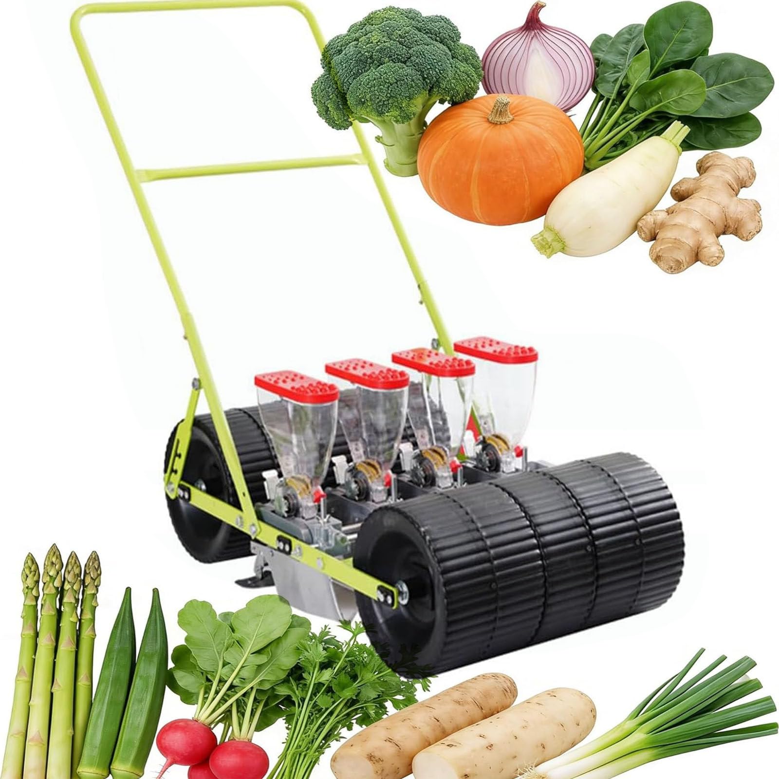 Seminatrice per Mais e soia | Seminatrice Manuale per ortaggi per Semi da 2 a 10 mm | Seminatrice Manuale Portatile per la Semina di precisione su terrazze e pendii 4row