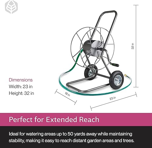 Miniatura 6 de Yard Butler Carrete de manguera con ruedas Carrete de manguera de metal resistente de 200 pies adecuado para jardines, césped y exteriores - IHT-2EZ