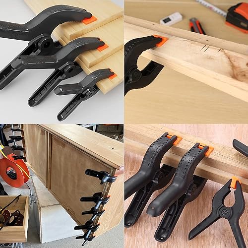 Miniatura 7 de Abrazaderas de resorte, paquete de 20 clips de resorte profesionales de plástico resistente de 2.5 pulgadas para manualidades, clips de fondo para