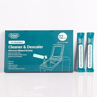 Gevi Household Ice Maker Descaling Powder | 12 Use & Individually Packed for Each Use | Organic Citric Acid Descaler Compatible with All Major Brands