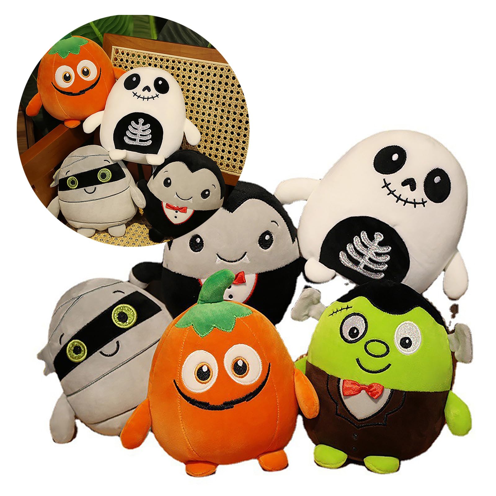 GRABAGECAN Soft Pumpkin Plush Pillow Cushion for Halloween Decorations and Home Parties