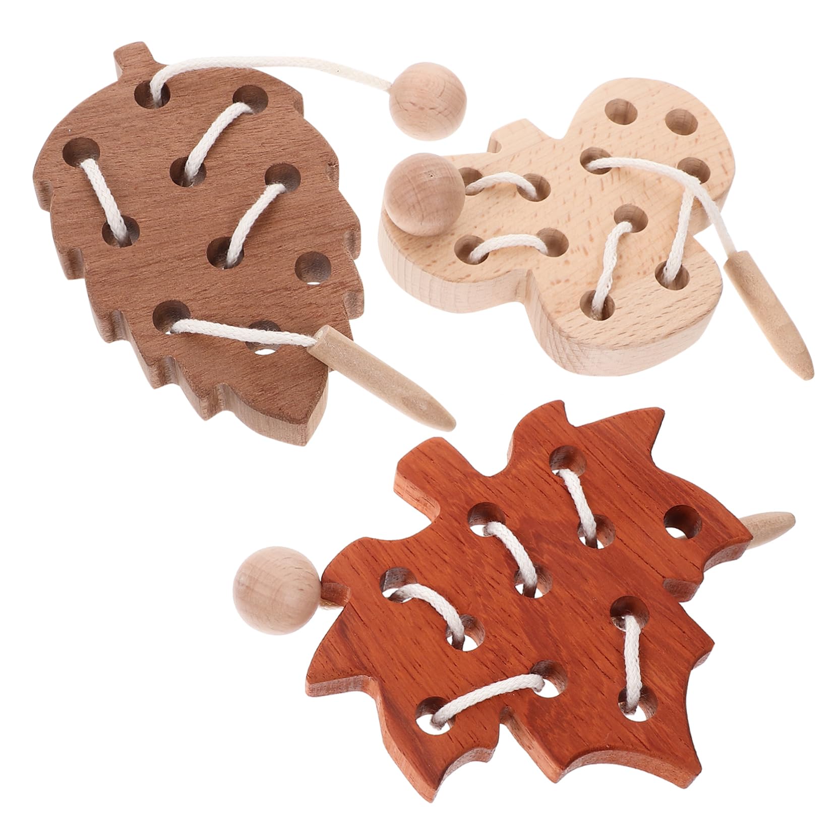 Vaguelly Gioco di Lacing in Legno per Bambini Giocattolo Educativo per Sviluppare Coordinazione Occhio-Mano e Abilità Motorie Fini per Asilo e Trasferte in Auto