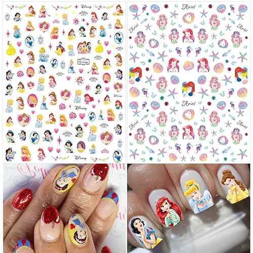 Miniatura 3 de 4 hojas de calcomanías de dibujos animados para arte de uñas, lindas calcomanías de uñas Kawaii 3D, calcomanías de uñas de diseño de anime 3D,