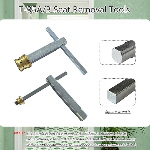 Miniatura 4 de Kit completo de reconstrucción de válvula REB para válvula Symmons Temptrol con conjunto de husillo TA-10, TA-4 asientos fríos y calientes T-35AB