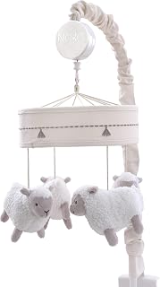 NoJo Together is Better White and Taupe Lambs Musical Mobile