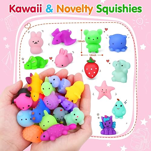 Miniatura 6 de 130 PCS Juguetes Squishy Mochi, Juguetes Squishy Kawaii Recuerdos de Fiesta para Niños Alivio del Estrés Juguetes Fidget Juguetes de Caja del Tesoro