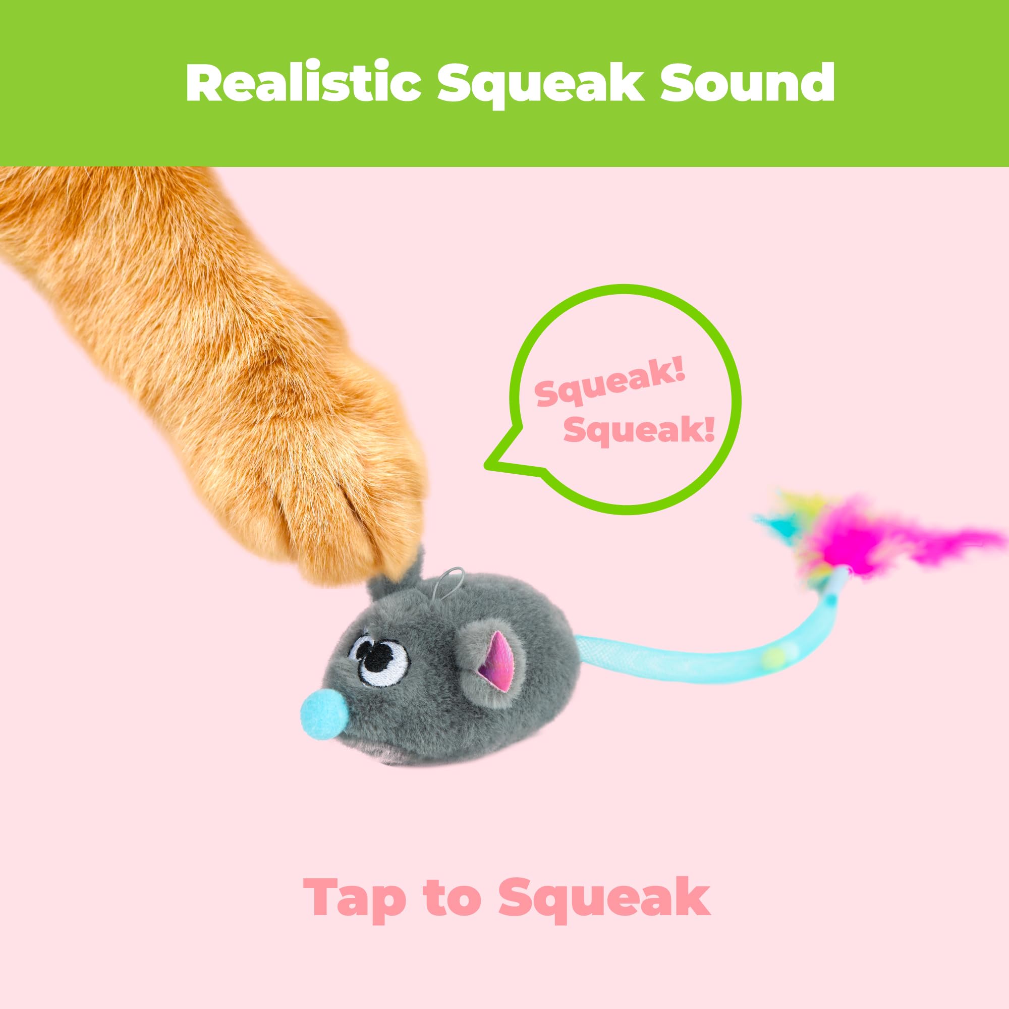 Catify by Best Pet Supplies Interaktives Katzenspielzeug, Plüschspielzeug, bewegungsaktiviertes und quietschendes Spielzeug mit amerikanischer Katzenminze für Katzen und Kätzchen
