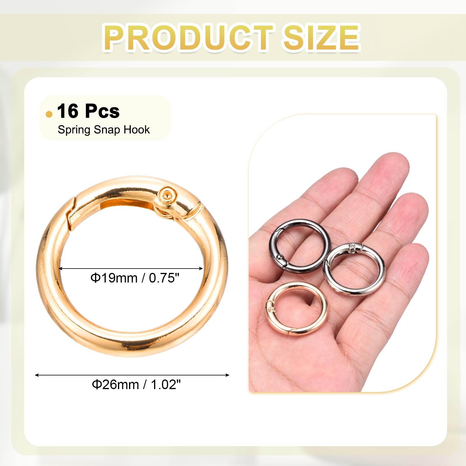 PATIKIL 16 Pcs Metal Spring O Rings - Image 2