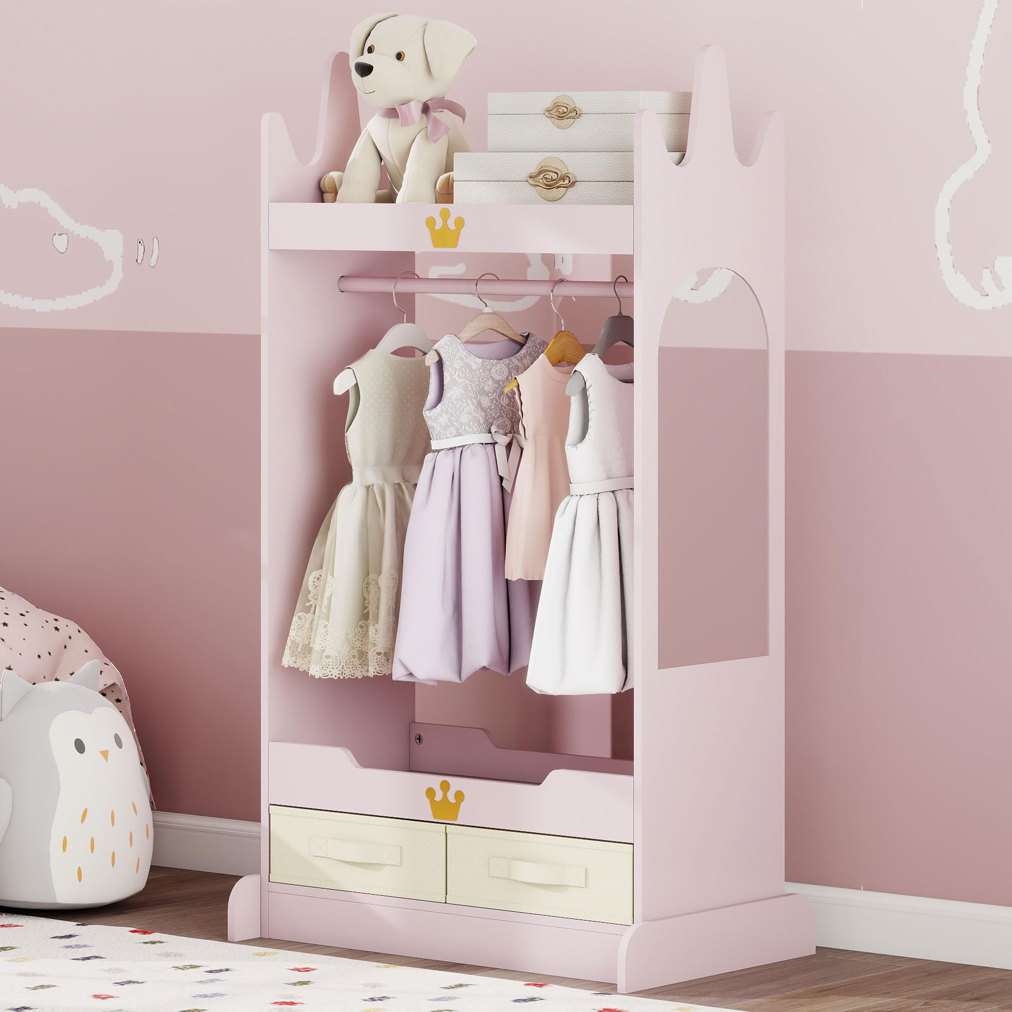 armoire dressing Sleek and Timeless Design 3-Door Wardrobe with shelves and Built-in Mirror - Bed Bath & Beyond making it a versatile addition to any bedroom decor Euroco 4 Door Wardrobe with