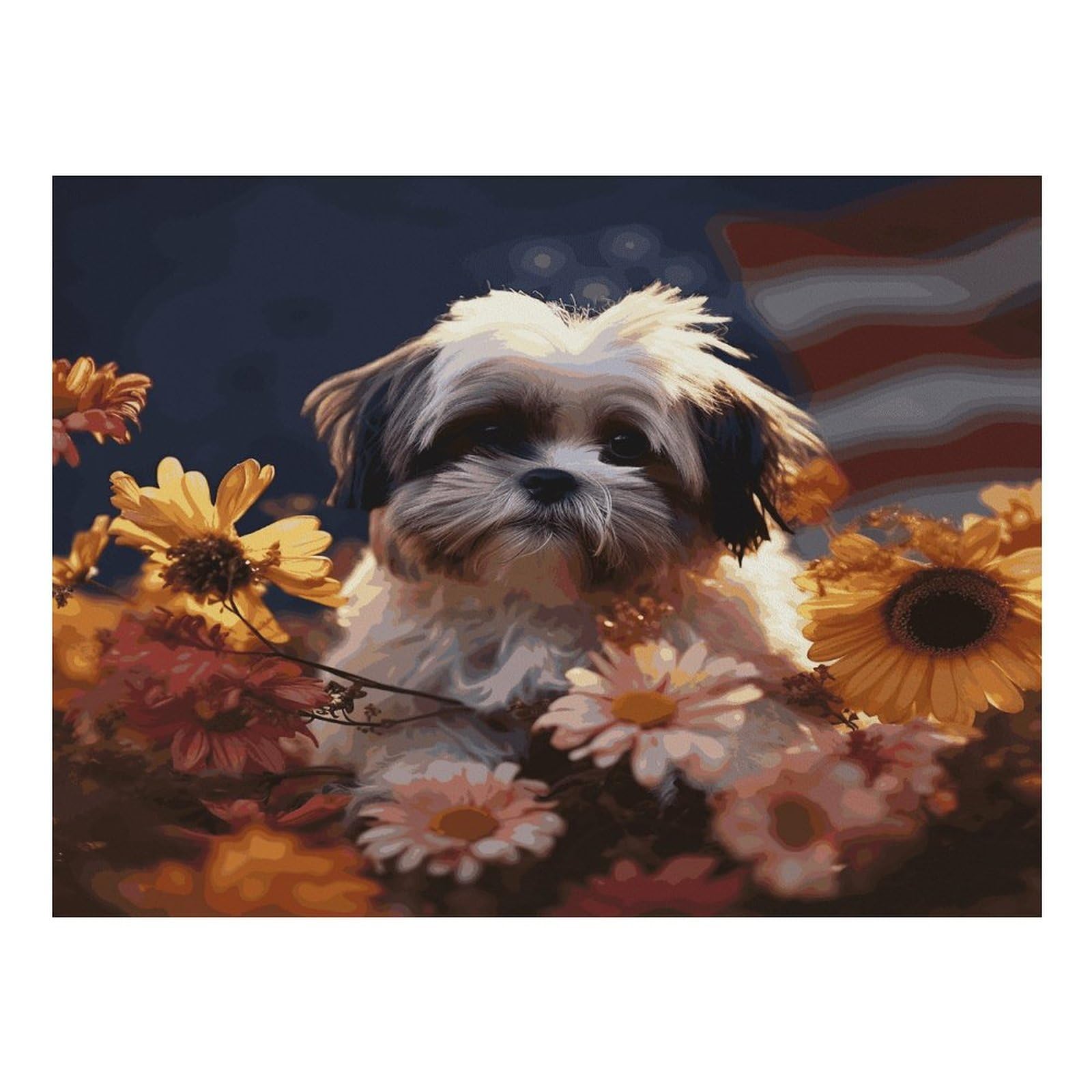 Shih Tzu Tapis de nourriture pour chien et chat – Tapis d'alimentation antidérapant facile à nettoyer pour la nourriture et l'eau, tapis de gamelle pour chien et chat, 61 x 81,3 cm