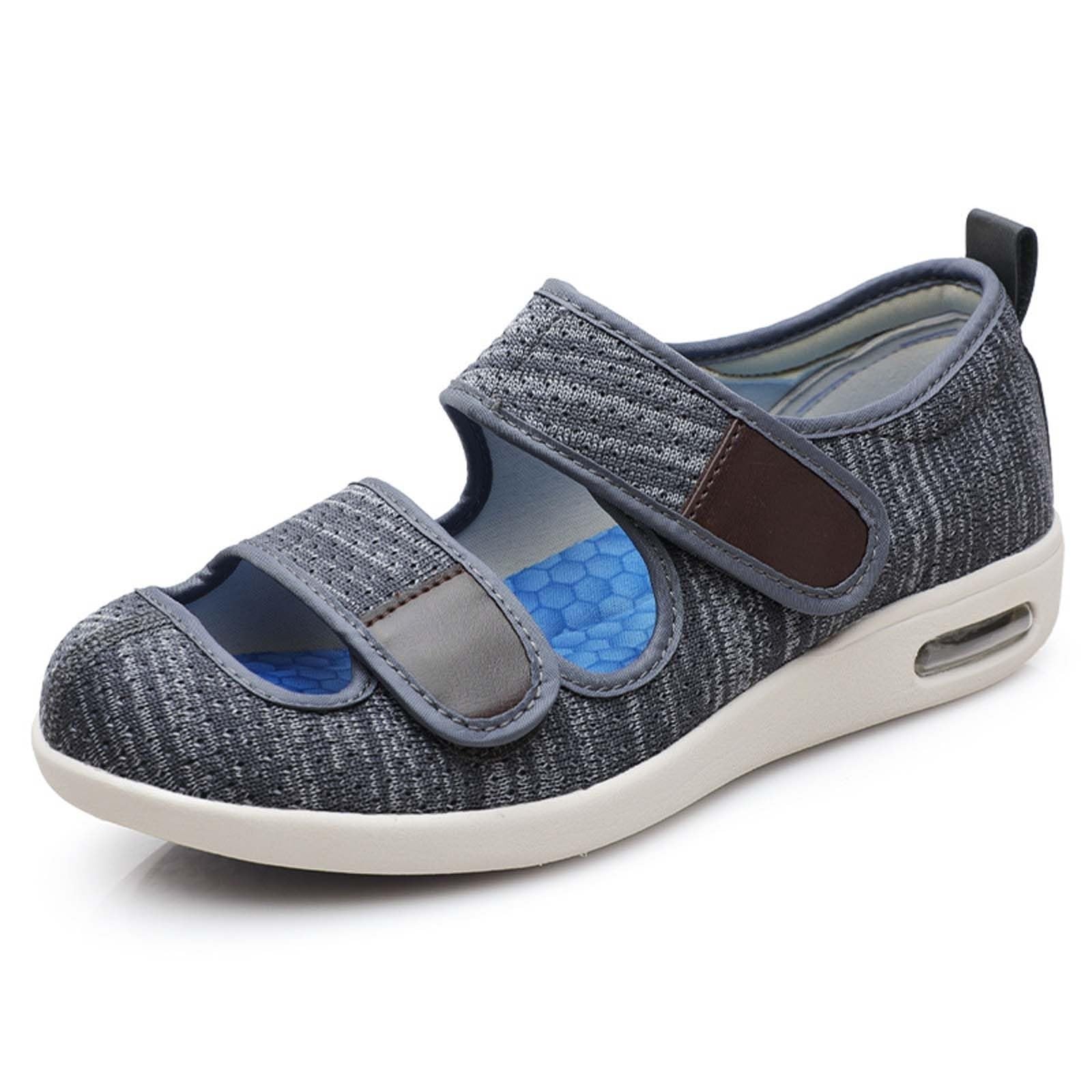 Buty dla diabetyków, buty o bardzo szerokiej szerokości Kobiety Mężczyźni, buty medyczne na opuchnięte stopy, ortopedyczne buty dla diabetyków z regulowanymi butami do chodzenia z pianki Memory(Dark g