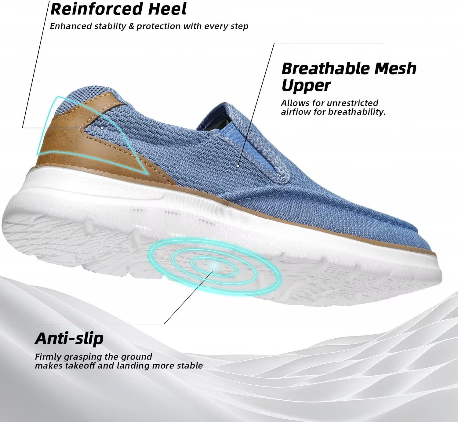 Mens Casual Loafers Slip-on Boat Mesh Walking Shoes Business Oxfords Sneakers Work Comfortable Lightweight Soft Sole - Image 7