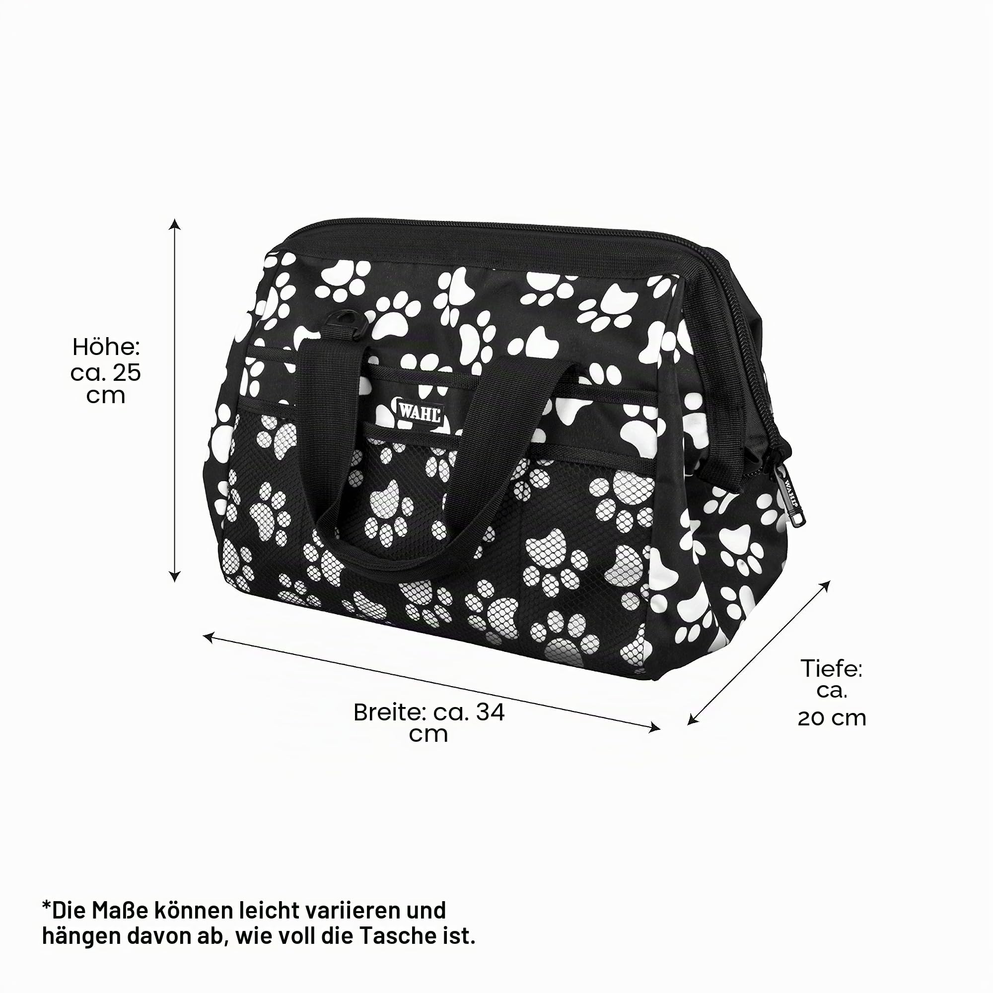 Wahl Fellpflege Reisetasche, weiß Paw Print Muster