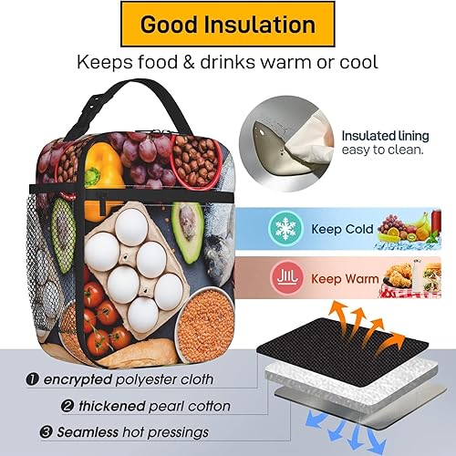 Miniatura 5 de Lonchera de poliéster con mariposas para niños y adolescentes, bonita bolsa térmica reutilizable para mujeres adultas, bolsas enfriadoras con