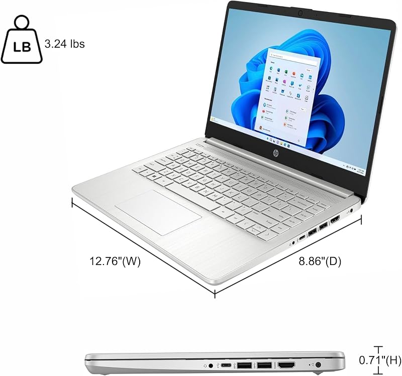 HP 14 Stream Portable Business & Student Laptop 14" HD Anti-Glare Intel 4-core N150 4GB RAM 256GB Storage (128GB UFS + 128GB SD Card) Long-Lasting Battery Office365 (1-yr) Win11 ICP Printer Cable image 7