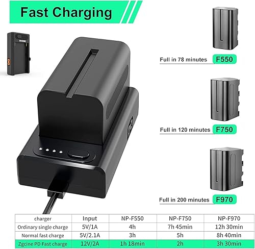 Miniatura 2 de Portkeys PT6 + NP-F750 - Kit de cargador Zgcine, pantalla táctil DCI-P3 IPS de 5.2 pulgadas, monitor de campo DCI-P3 IPS DSLR en cámara, entrada