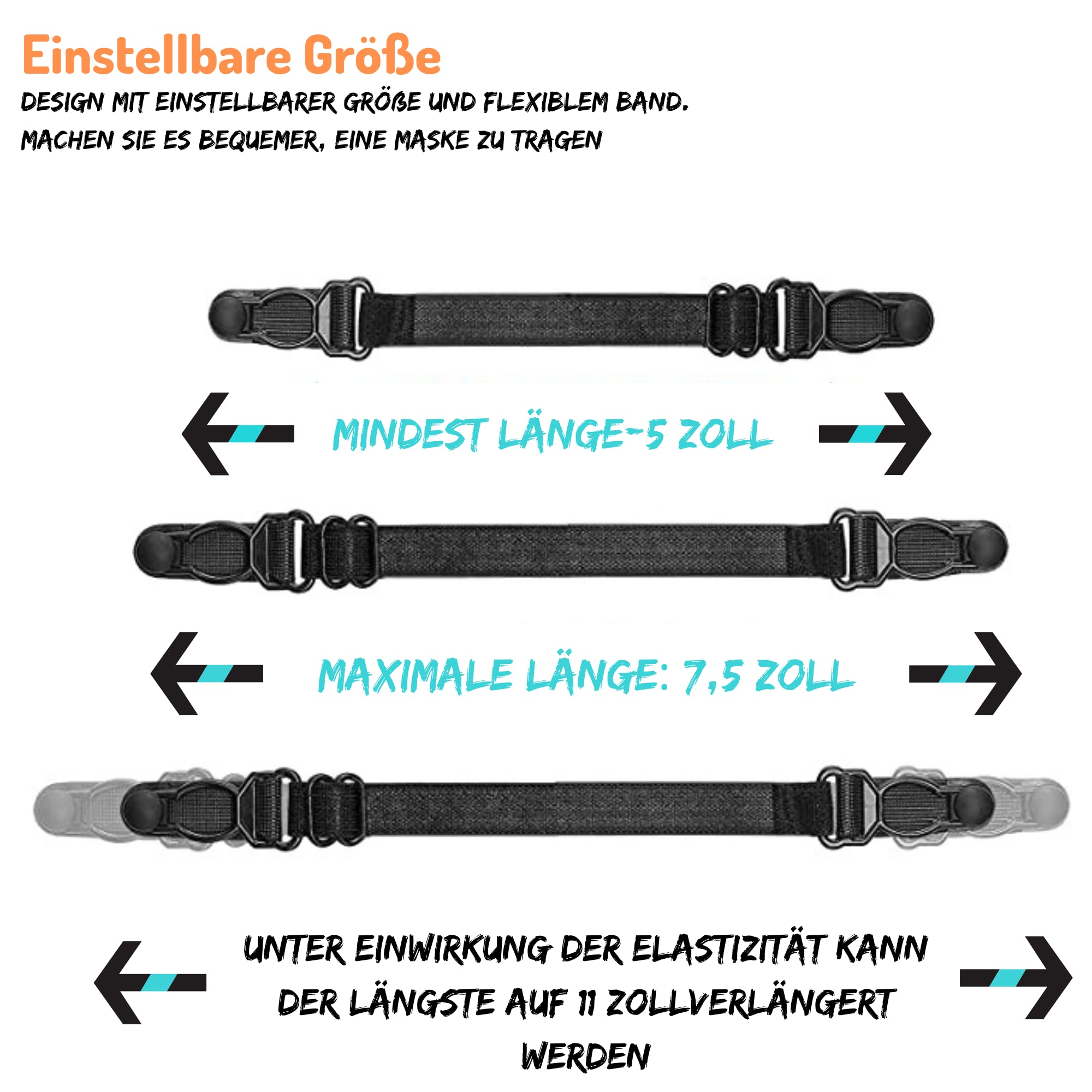Driveloop® Maskenhalter, Maskenverlängerung, Maskenhalter hinter dem Kopf, Maskenverlängerungshaken zum Verlängern von Masken, 5er Pack Maskenhalter für Erwachsene und Kinder (ABS)