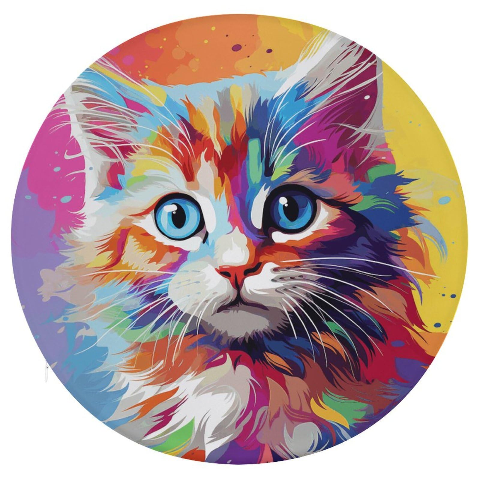 Coussin de sol pour la méditation et le balcon motif chat en mousse mémoire
