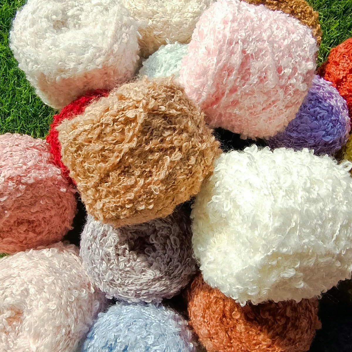 5/10/20 Rollos 50 g Hilo Bouclé de Colores, Hilo de Crochet de Lana Mezclada, para Tejer Suéteres, Bufandas y Mantas a Mano