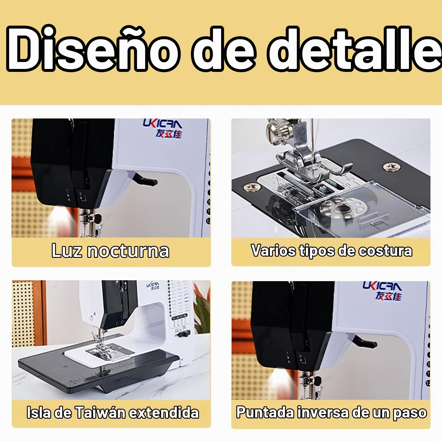 Maquina de Coser Portátil，Sewing Machine，Máquina de Coser para Principiantes con 38 Programas de Costura con Accesorios，con Mesa Extensora Grande，Ideal para Principiantes y Avanzados