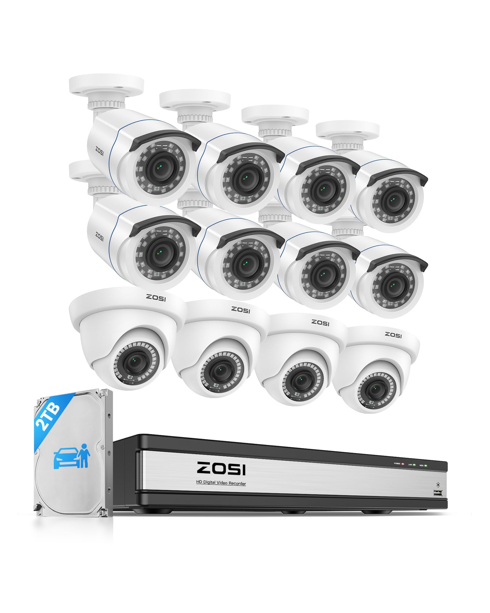 ZOSI 16CH 1080p 12-Camera Kit