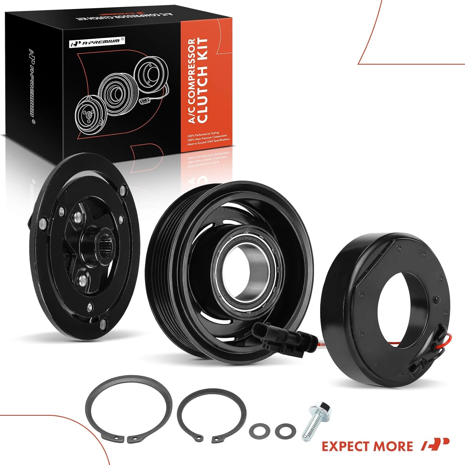 A-Premium Air Conditioner AC Compressor Clutch Kit Compatible with Chevrolet Colorado & GMC Canyon, 2015-2016, 3.6L